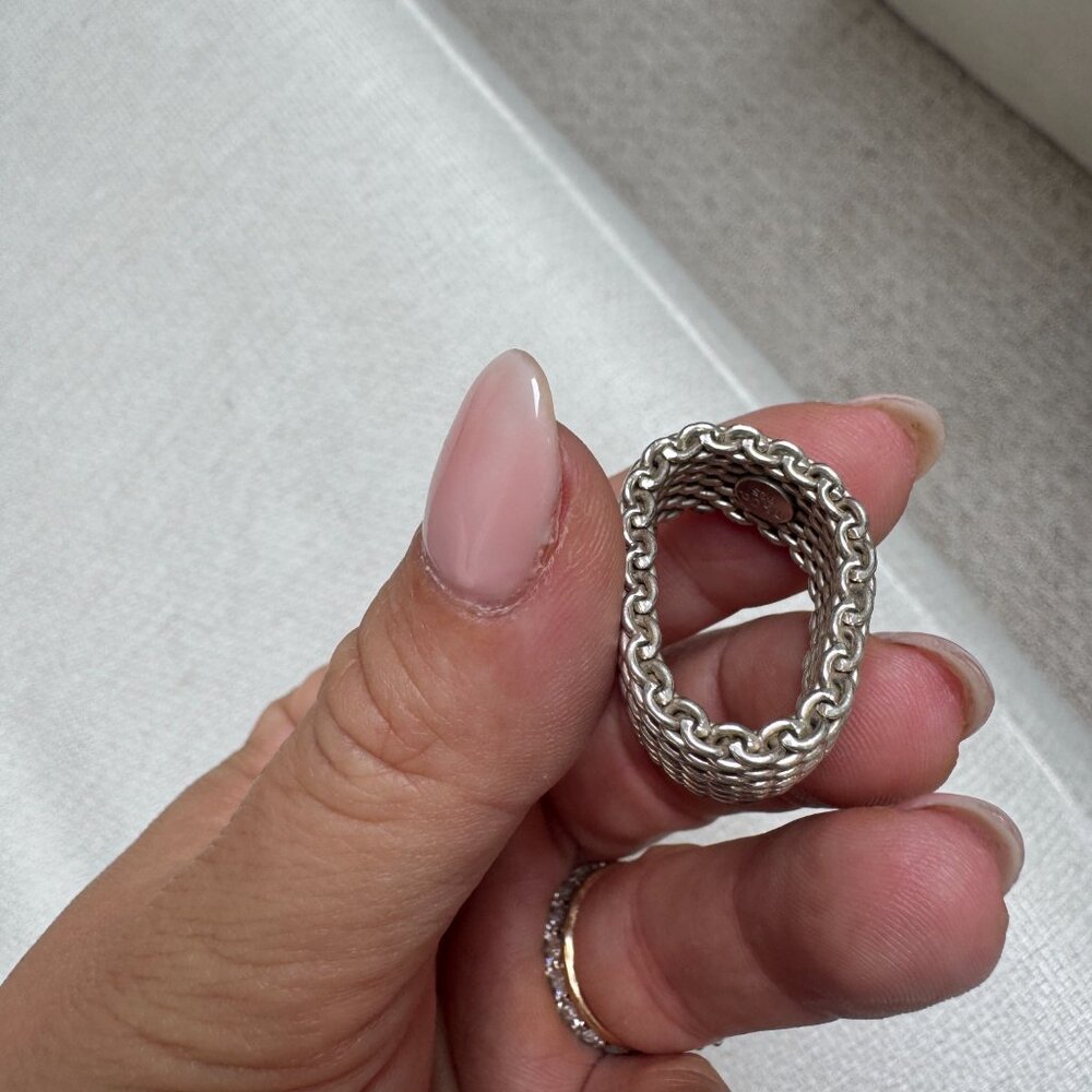 Tiffany & Co. Silver Mesh Ring - Picture 3 of 6